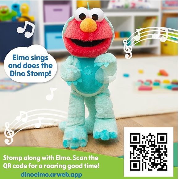 Sesame Street Dino Stomp Elmo 13” Plush Stuffed Animal Sing And Dances - Picture 3 of 8
